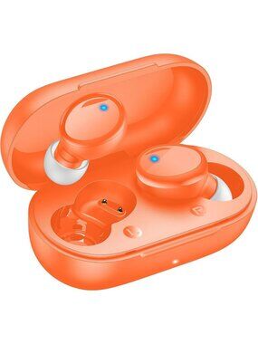 Wireless Orange 48H Playtime Premium Sound Deep Bass Workout Bluetooth Earbud